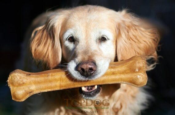 Osso di pelle di bufalo per cani con Trippa Verde 160gr - immagine 3