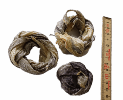 ciambelle di pelle di merluzzo per cani